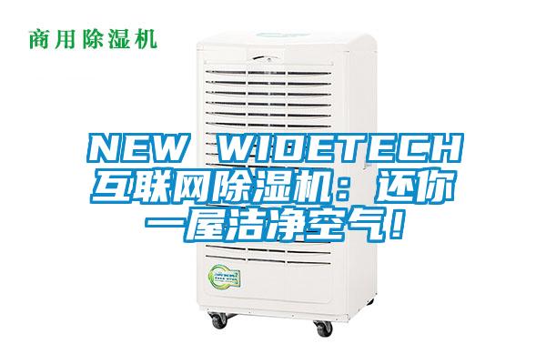 NEW WIDETECH互聯(lián)網(wǎng)除濕機：還你一屋潔凈空氣！